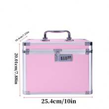 Caja de almacenamiento con candado de aleación de aluminio, caja de herramientas portátil/de hombro con contraseña 2 en 1, estuche para instrumentos, organizador de documentos con acolchado, protección para teléfono, fotos, joyas, cosméticos, documentos, tarjetas, herramientas, accesorios de vacaciones y viajes de verano, accesorios escolares, bolsa de graduación