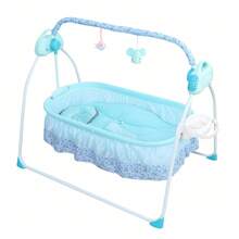 Electric Crib Cradle Infant Rocker Bed Baby Cradle +Music+ Mat Auto Baby Swing - Blue - View 6