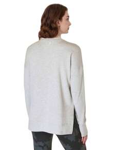 Sweaty Betty After Class Crop Sweatshirt - Light Grey Marl - Light Grey Marl - View 2