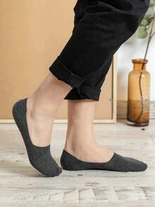 10 Pairs/5 Pairs/4 Pairs/1 Pair Of Socks Men's Invisible Socks Shallow Low-Top Boat Socks Silicone Non-Slip Short Socks Students Sports Summer Thin Section Sweat-Absorbing Breathable Men's Socks - Multicolor - View 4