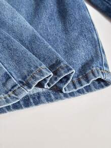 Quần short denim bạc màu dáng thường ngày cho bé trai tuổi teen, mùa hè. - Rửa trung bình - Xem 8