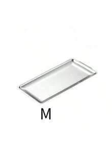 1pc Rectangular Stainless Steel Serving Tray, Thick & Sturdy, Korean Style, For Home, Hotel, Restaurant Decoration, BBQ, Sushi Display - Multicolor - View 16