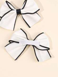 2 peças laços de cabelo brancos para meninas elegantes grampos de cabelo branco cor sólida grampos de cabelo de laço branco para todas as estações grampos de jacaré simples para meninas acessórios de cabelo para festa de fim de ano para crianças e bebês - Branco - Ver 5