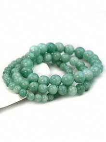 1pc Vintage Natural Jade Elastic Rope Bracelet, Blessing Wristband, Suitable For Daily Wear - Green - View 12