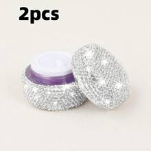 1pc Portable Cosmetic Travel Container With Refillable Cosmetic Jar Container, Inlaid With White Rhinestones, Suitable For Skin Care With Lotion And Cream Leakproof, Suitable For Travel, Drawer, Dressing Table, With Refillable Cosmetic Jar Container, Must-Have Gift For Him/Her During Festivals