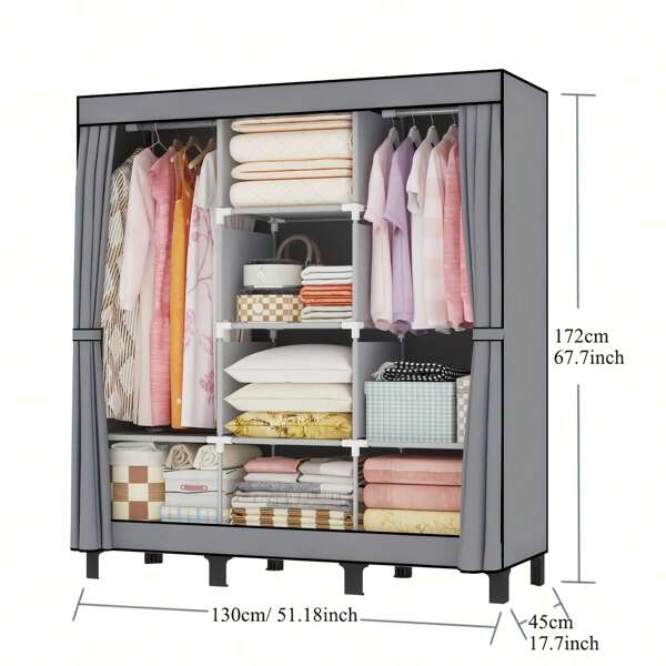 Simple Black Cloth Chest Of Drawers, Metal And Plastic Bedroom Chest Of Drawers, Sturdy Steel Frame Shelf, Multi-Layer Storage Shelf, Suitable For Rented Houses, Dormitories, And Home Use, 12-16mm Diameter Metal Tube, Including Portable Chest Of Drawers
