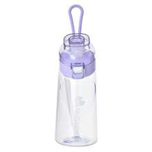 1pc 500ml Novelty Bottle, Cylindrical Fruit Flavor Sports Water Bottle With Straw, Portable, Contains 1pc Random Flavor Water Dropper Shaped Flavor Ring, Fashionable For Women & Kids