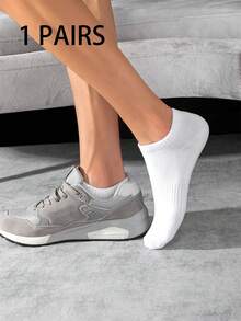 1/5/10 Pairs Men's Sports Socks, White Boat Socks, Moisture-Wicking Breathable, Tennis, Badminton, Running, Basketball, Fall