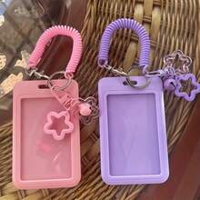 透明亚克力韩流照片卡夹信用卡身份证保护套照片展示夹包吊坠钥匙扣、学校用品、返校 - 彩色 - 查看 11