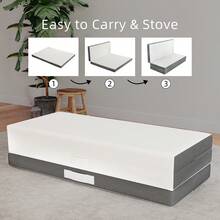 CHEVNI 4 Inch Tri Fold Mattress Twin Full Queen Hybrid Mattresses Memory Foam Mattress With Washable Cover And Non-Slip Bottom - Grey - View 8