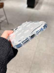 1pc Transparent Floral Phone Lanyard Strap, Compatible With Apple Phone Case, Anti-Drop - Clear - View 2