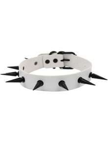 1pc Punk Goth Rivet Multi-Color Choker Necklace, Sexy & Daily Or Party Wear For Women, Creative Gift Idea For Christmas, Halloween, Valentine's Day, Holiday Costume - Multicolor - View 7