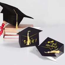 12/24 Pcs Graduation Gift Boxes With Tassel Black Grad Cap Treat Box Packaging Box Congrats Grad Gift Box Container For 2026 Graduation Party Decorations Favor Graduation Gift - Black - View 7
