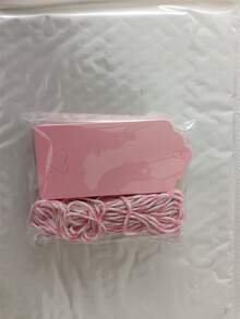 50 piezas Etiquetas de regalo color rosa, etiquetas de regalo con forma de corazón hueco, pequeños regalos de boda, 3.7" X 1.8", etiquetas de regalo de unicolor con cuerdas, adecuadas para bodas, cumpleaños, recuerdos de fiesta