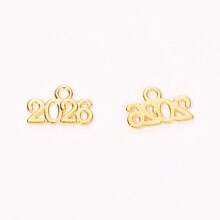 mengjiale 40pcs Retro Alloy Jewelry Accessories, Multicolor 2025 & 2026 Year Charms, Suitable For DIY Jewelry Making