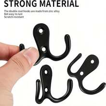 4 piezas Gancho doble, Gancho retro para colgar ropa en el gabinete de la cocina, Gancho de ojo recto para la puerta, Mini gancho, Gancho de pared con tornillo para el hogar, la cocina, el baño, accesorios de baño y herramientas de baño - Multicolor - Ver 8