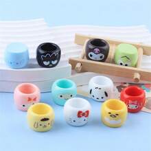 Sanrio (Authorized) Bright Cartoon Three-Dimensional Tea Cup DIY Cream Gel Phone Case Head Decoration Ornament, Sanrio Creative Cute Character Mini Toothbrush Holder, Resin Pen Holder, Home Decoration Figurine, Independent Accessory Base, Perfect Birthday And Graduation Gift,