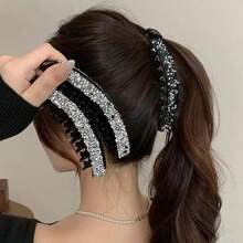 1 cái/3 cái Kẹp tóc hình quả chuối đính đá đen sang trọng - Kẹp tóc đuôi ngựa kiểu Bohemian cỡ lớn với họa tiết lấp lánh, thiết kế xoắn chắc chắn cho kiểu tóc búi cao và quản lý tóc thời trang, kẹp càng cua, phụ kiện tóc, phụ kiện dự tiệc, phụ kiện đội đầu, ghim cài tóc - Nhiều màu - Xem 8