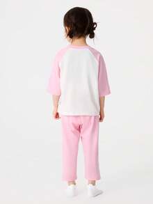 Balabala Tween Girl' Pajama Set - Soft Long Sleeve Top & Pants - Cozy Sleepwear For Boys & Girls - Pink - View 3
