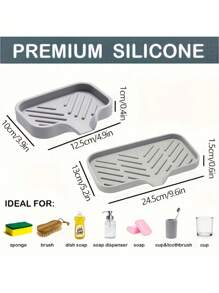 1pc Silicone Soap Dish With Drainage, Bathroom Soap Holder, Household Soap Rack, Drainage Soap Box, Suitable For Kitchen Use