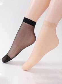20 paires de chaussettes mi-mollet de couleur unie, des bas courts minimalistes et pratiques pour femmes en noir, chair, cristal, fins. Bas d'été fins pour femmes et hommes