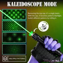 Purple, Red, Green Laser Pointer, Laser Tactical Flashlight+Battery+Charger Set, Multiple Modes, For Indoor And Outdoor Use, The Best Gift For Outdoor Equipment For Boys During Christmas And Halloween - Green - View 4