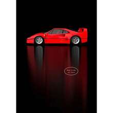 1 pieza Póster de arte de pared sin marco Coche de lujo rojo y negro F40 Póster e impresiones Pintura en lienzo Arte de pared Decoración moderna para sala de estar, oficina y hogar
