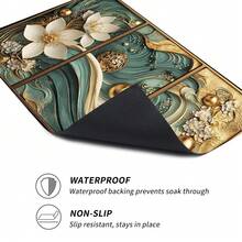 1pc Floral Print Drainage Mat / Absorbent Mat / Drying Mat For Coffee Machines, Utensils - Polyester Desktop Protective Mat, For Kitchen Counter Decor - Home Bar And Dining Table Placemat - HQQLSD103 - View 8