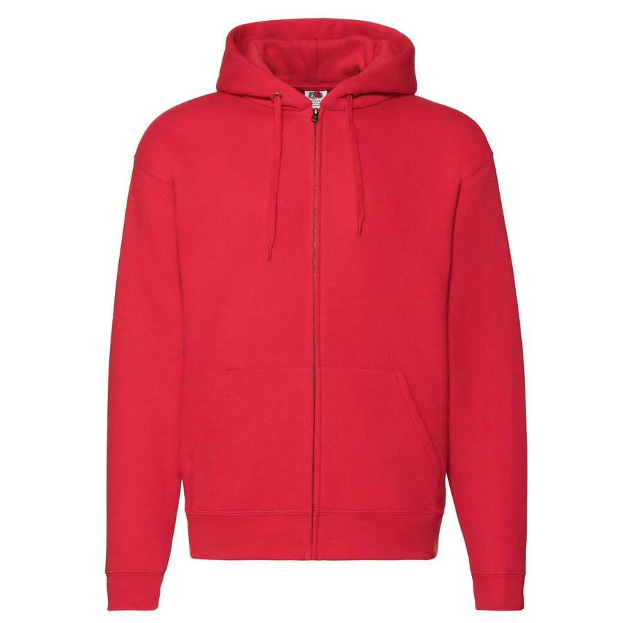 Fruit of the Loom Mens Premium Full Zip Hoodie (Red) - Red - View 1