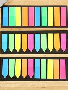 Conjunto de Recadinhos Flags Bandeirinha Marcador de Página Escolar Escritório Anotações Bloco - 12cmx45cm Sortido - Visão 3