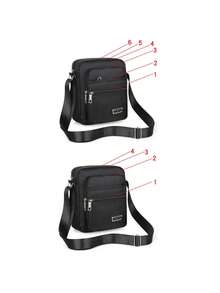 1pc Chic Waterproof Multi-Layer Commuter Crossbody Bag – Lightweight, Large Capacity With Tassel, Adjustable Strap & Studded Details For Everyday Use(Logo Letters Random) Sling Bag - Multicolor - View 7