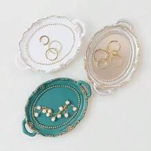 1pc Elegant Lace Jewelry Display Tray, Suitable For Photography Props, Still Life Arrangement, Decorative Storage, Photography Backdrops Summer Storage Organizer Gift Back To School