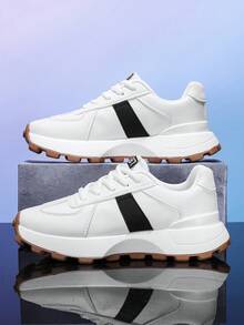 Sepatu Sneakers Chunky Modis untuk Remaja, Sepatu Sneakers Kasual Nyaman untuk Olahraga/Lari - Putih - View 3