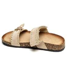 Sandale și semelle effet liège avec brides doubles and boucle réglable – Style bohème décontracté