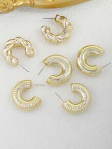 Set de 12 pendientes minimalistas retro, diseño creativo y único, adecuado para uso diario, vacaciones, casual, fiesta, pareja, artículo popular