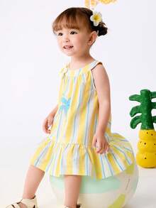 Balabala Girls' Princess Dress, Breathable & Elegant Summer Outfit - Yellow Tone - View 3