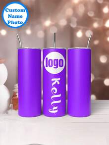 Customize This 20oz Stainless Steel Tumbler Sports Water Bottle With Any Custom Text, Name/Initials And Photo To Make A Perfect Gift! Perfect For A Bachelorette Party, Birthday Party, Or Any Event. - Multicolor - View 5