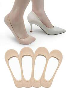 Ultra Low Vamp Boat Socks For Women Without Side Edges, High Heels Invisible Socks Summer Silicone Anti Slip Short Socks Cover Christmas Gift - Multicolor - View 5