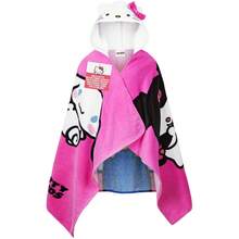 Hello Kitty Bath Towel With Hood Absorbent Kawaii Changing Robe Poncho Swimming Beach Cinnamoroll Kuromi Holiday Essentials - Pink - View 1