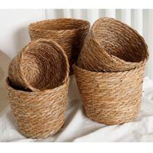 Panier tressé style ferme à fleurs, vase DIY. Panier de rangement multifonctionnel