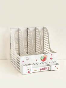 1/2 pezzi Scatola bianca creativa per archiviazione file da scrivania, supporto per libri carino per studenti, scaffale per libri da scrivania per dormitorio, per forniture scolastiche, back to school