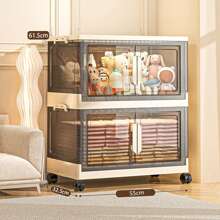 5/3/1-Layer Multifunctional Folding Storage Cabinet With Large Storage Capacity - Bottom Movable Pulley - Thickened Material Saves Storage Space - Easy And Worry Free Installation, Suitable For Clothes, Bedding, Kitchen Utensils, Shoes, Bags, Books
