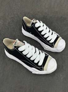 MMY Shoes Classic Anti-Slip Wear-Resistant Lightweight Low-Top Board Shoes For Male And Female Campus Lovers Black And White,Suitable For Students, Gifts, Festivals, Campus
