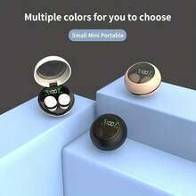 Nouveaux écouteurs sans fil mini, design intra-auriculaire super petit, haute qualité sonore et élégant, affichage du niveau de batterie, convient aux hommes et aux femmes pour le sport, la course, l'écoute de musique et le visionnage de vidéos