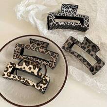 4 Stücke/2 Stücke/1 Stück Leopard Muster Haarclips, Leopard Muster Haarklammern, schicke karierte Haarspangen, einfache quadratische Haraccessoires, geeignet für Lässig und täglichen Gebrauch, Rückkehr zur Schule