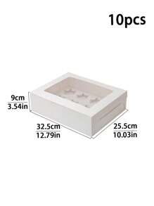 5pcs/10pcs Paperboard Cupcake/Pastry Boxes, Suitable For Baked Goods, Festivals, Parties