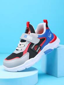 Boys Running Shoes - Casual Sports Sneakers With Hook & Loop Closure, Lightweight Mesh Upper, EVA Sole, Striped Pattern, Low-Top Design, Suitable For Daily Wear, Running And Leisure Activities - Spring/Autumn/All Season Series - Red - View 9