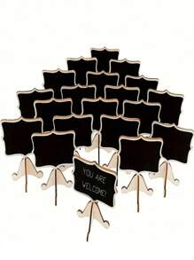 1 Stück Mini-Kreidetafel, Kreidetafel mit Ständer, Nachrichtentafel, kleine Holz-Kreidetafel, geeignet für Hochzeiten, Geburtstagsfeiern, Tischnummern, Essens-Schilder und Dekorationen für besondere Anlässe, Käsekuchen-Etiketten und Dekorationen zum Valentinstag, Valentinstag