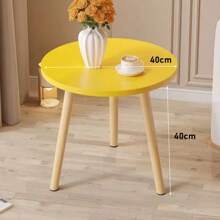 Semplice tavolino da comodino in legno rotondo con cornice in legno massiccio, mobile da piccoli spazi come tavolo da caffè laterale, per reception, ufficio, soggiorno, camera da letto