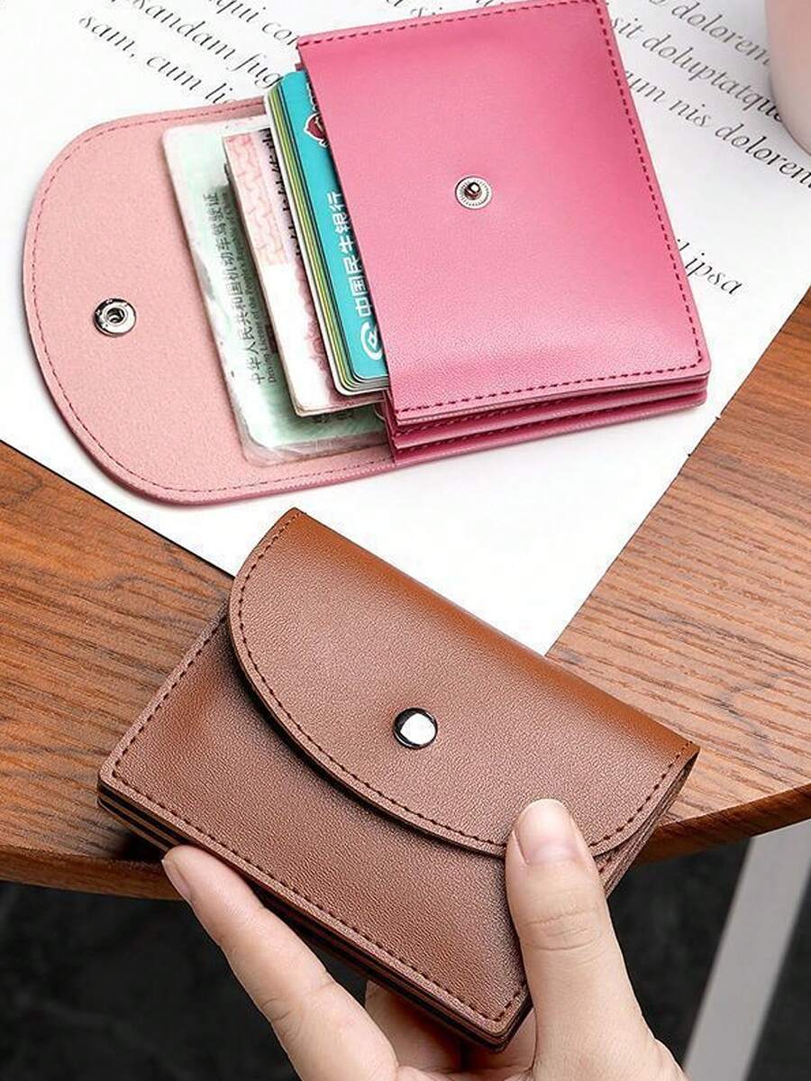 Minimalist Silver Clasp Pouch, Wallet, High-Quality Compact Coin Purse, Large Capacity Card Holder - Multicolor - View 1